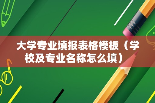 大学专业填报表格模板（学校及专业名称怎么填） 