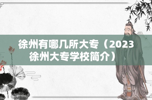 徐州有哪几所大专（2023徐州大专学校简介） 