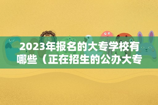 2023年报名的大专学校有哪些（正在招生的公办大专学校） 