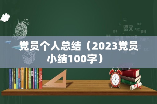 党员个人总结（2023党员小结100字） 