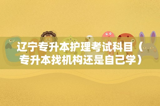 辽宁专升本护理考试科目（专升本找机构还是自己学） 