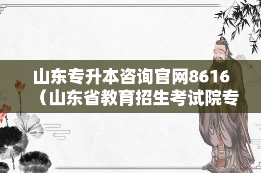 山东专升本咨询官网8616（山东省教育招生考试院专升本） 