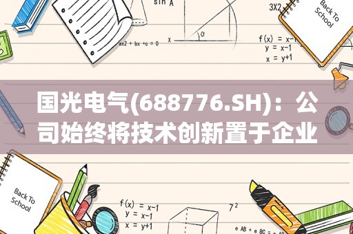 国光电气(688776.SH)：公司始终将技术创新置于企业发展的首位