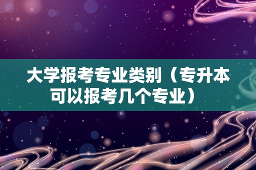 大学报考专业类别（专升本可以报考几个专业） 