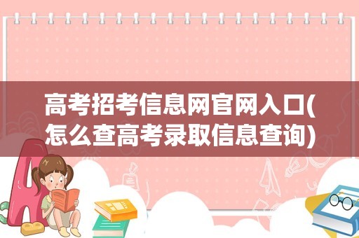 高考招考信息网官网入口(怎么查高考录取信息查询)