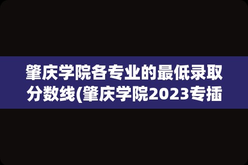 肇庆学院各专业的最低录取分数线(肇庆学院2023专插本分数线)