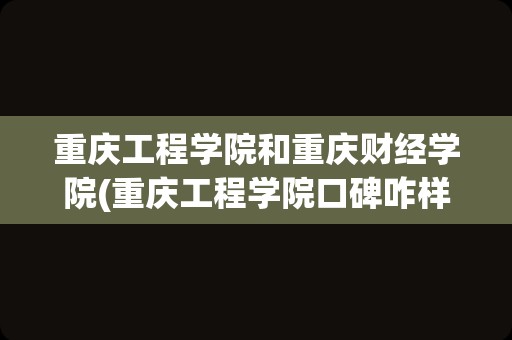 重庆工程学院和重庆财经学院(重庆工程学院口碑咋样)