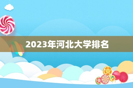 2023年河北大学排名