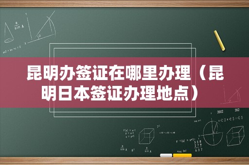 昆明办签证在哪里办理（昆明日本签证办理地点） 