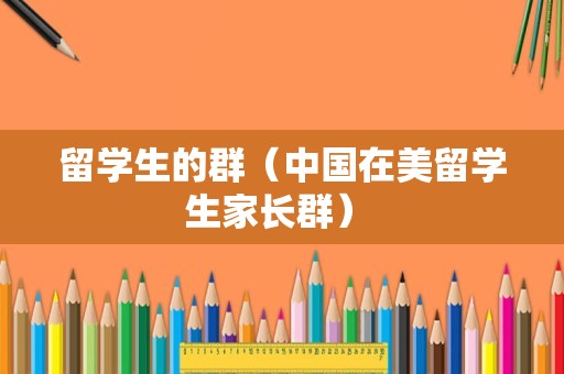 留学生的群（中国在美留学生家长群） 