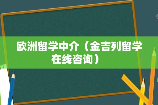 欧洲留学中介（金吉列留学在线咨询） 