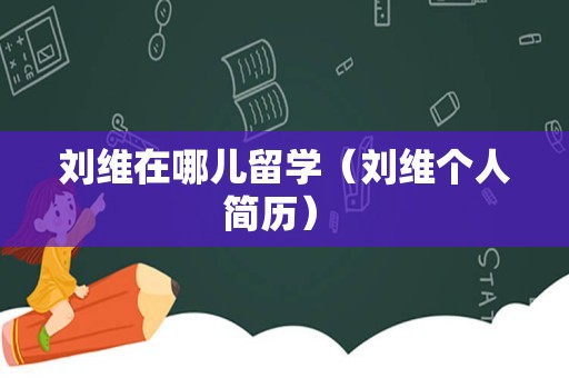 刘维在哪儿留学（刘维个人简历） 