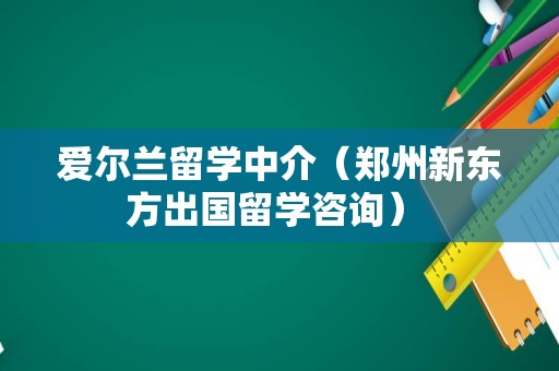 爱尔兰留学中介（郑州新东方出国留学咨询） 