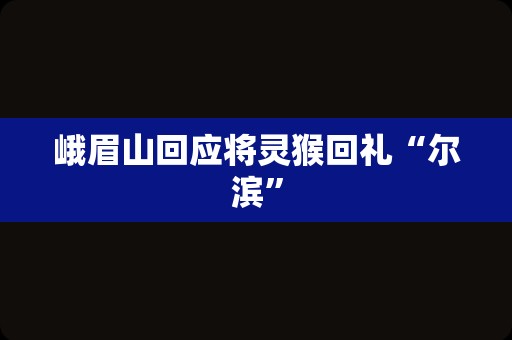 峨眉山回应将灵猴回礼“尔滨”