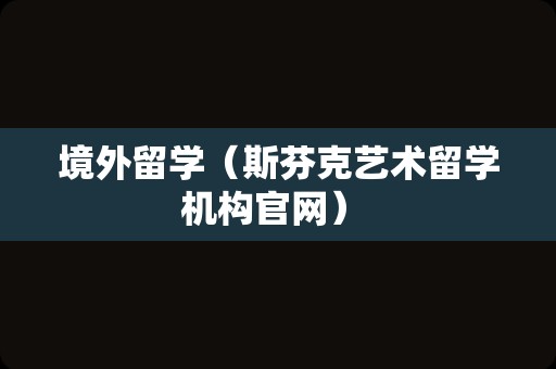 境外留学（斯芬克艺术留学机构官网） 