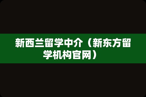 新西兰留学中介（新东方留学机构官网） 