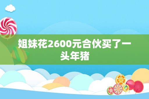 姐妹花2600元合伙买了一头年猪