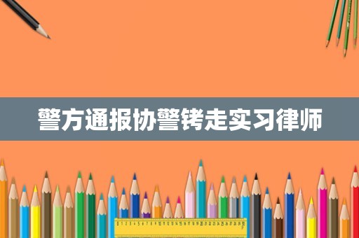 警方通报协警铐走实习律师