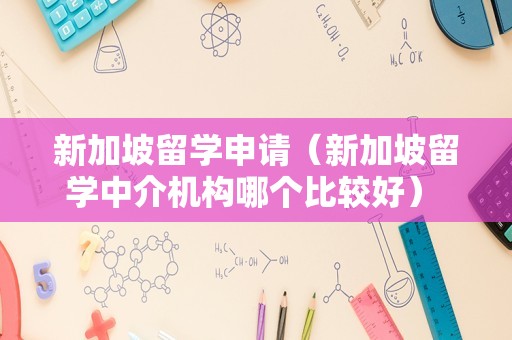 新加坡留学申请（新加坡留学中介机构哪个比较好） 