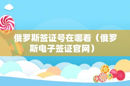 俄罗斯签证号在哪看（俄罗斯电子签证官网） 