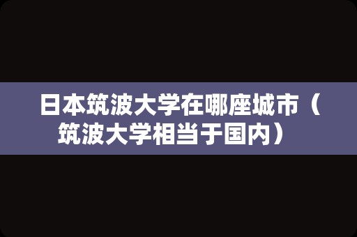 日本筑波大学在哪座城市（筑波大学相当于国内） 