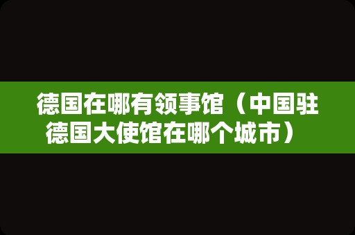 德国在哪有领事馆（中国驻德国大使馆在哪个城市） 