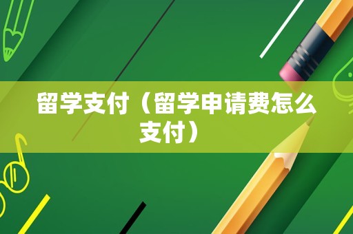 留学支付（留学申请费怎么支付） 