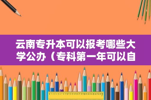 云南专升本可以报考哪些大学公办（专科第一年可以自考本科吗）