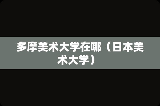 多摩美术大学在哪（日本美术大学） 