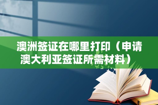 澳洲签证在哪里打印（申请澳大利亚签证所需材料） 