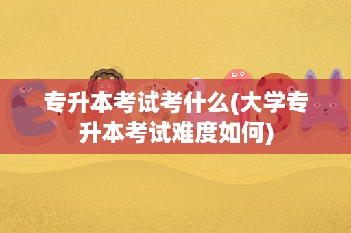 专升本考试考什么(大学专升本考试难度如何)