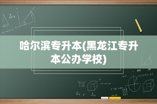 哈尔滨专升本(黑龙江专升本公办学校)