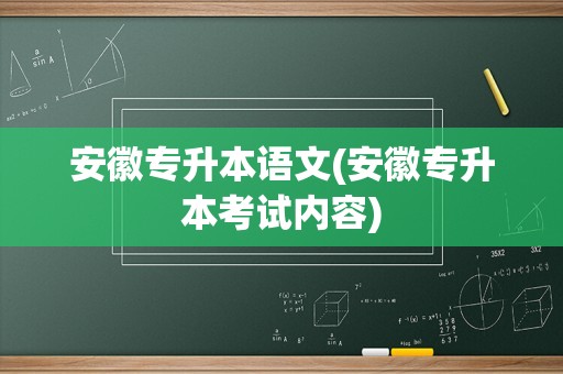 安徽专升本语文(安徽专升本考试内容)