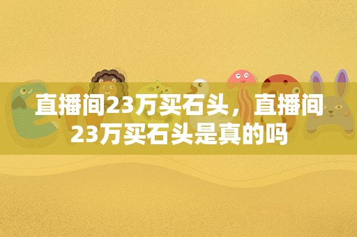 直播间23万买石头，直播间23万买石头是真的吗