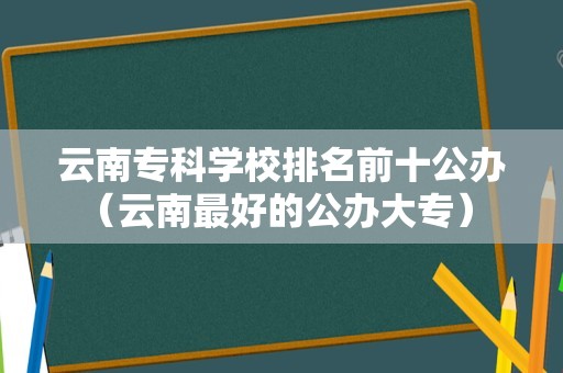 云南专科学校排名前十公办（云南最好的公办大专） 