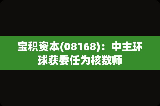 宝积资本(08168)：中主环球获委任为核数师