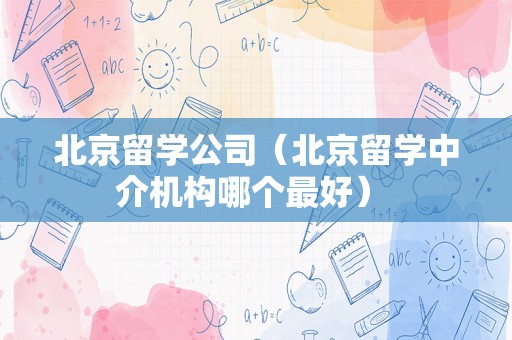 北京留学公司（北京留学中介机构哪个最好） 