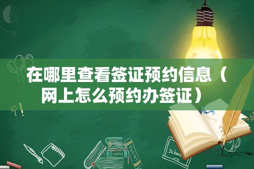 在哪里查看签证预约信息（网上怎么预约办签证） 