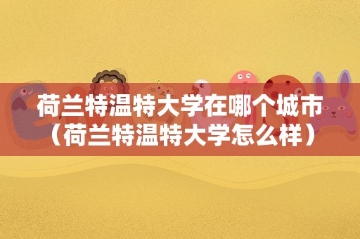 荷兰特温特大学在哪个城市（荷兰特温特大学怎么样） 