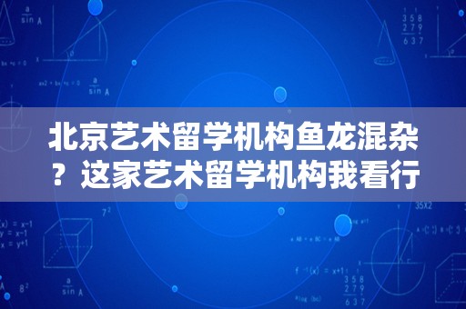 北京艺术留学机构鱼龙混杂？这家艺术留学机构我看行！